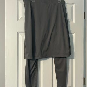 Gray Athletic Skirted with Attached Leggings